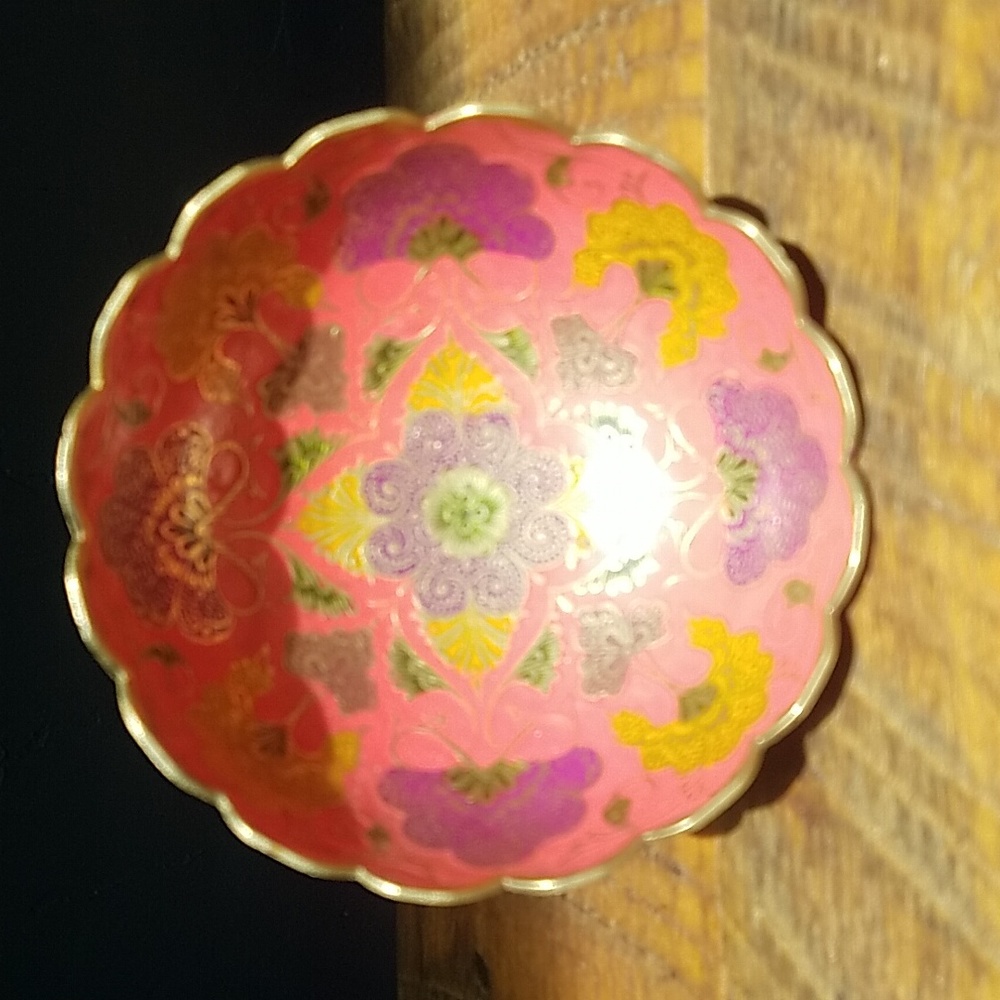 VINTAGE Indian ANNOINTING Metal Copper Bowl